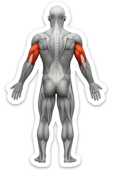 tricipite visto anatomicamente , colora solo il tricipite, il resto fallo in bianco e nero sticker