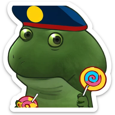 Alien eating lollipop  sticker