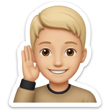 orecchio con mano dietro sticker