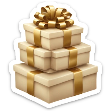 Light beige Christmas gifts under a Christmas tree  sticker