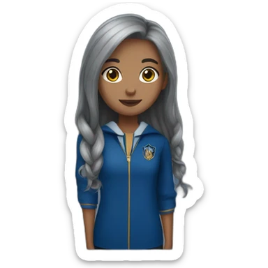 Ravenclaw girl with grayish straight hair sticker