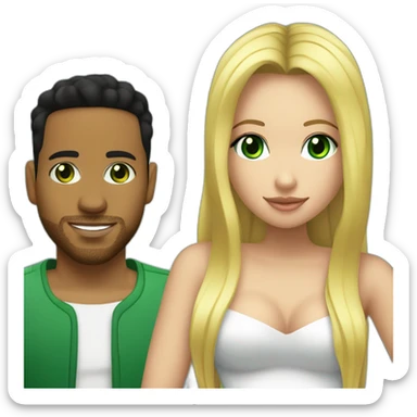 Romeo Santos and blond girl amd green eyes sticker