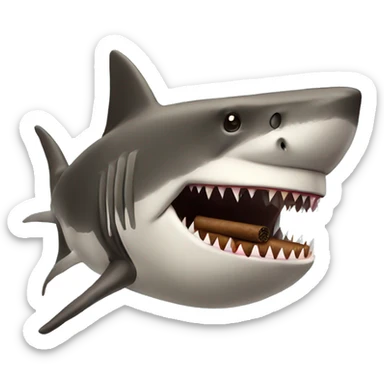 A megashark smoking a Cuban cigar  sticker