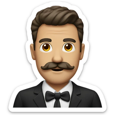 Man big handlebar moustache  sticker