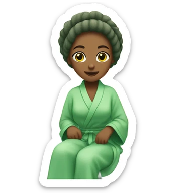 Girl with green eyes at the spa  sticker