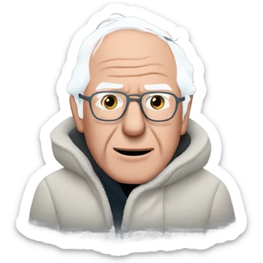 Bernie sanders with gloves sticker