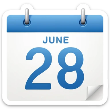 A calendar with the date June 29th on it sticker