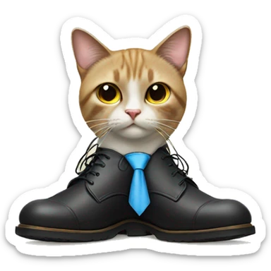 cat wit tie and shoes sticker
