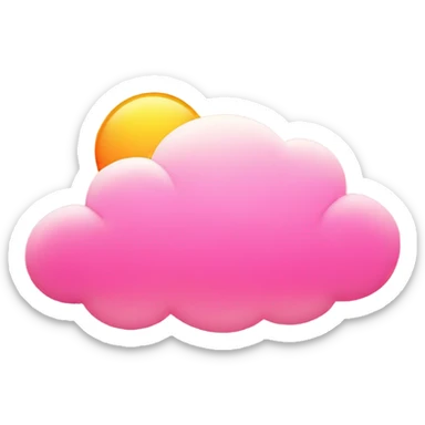 Light-pink Cloud with a hot pink sun behind it at the top sticker