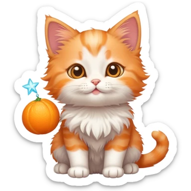 Kitten makes a wish sticker