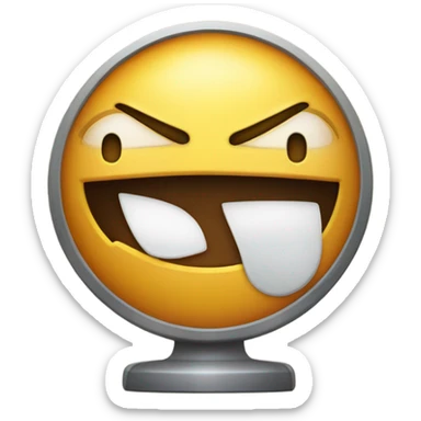 A emoji that does a time up with a face where it’s sticking out the tongue ￼ sticker