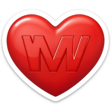 the letters M + V, in a heart  sticker
