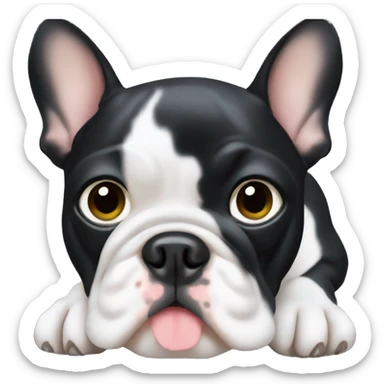 French black bulldog with white spot on chest sticker