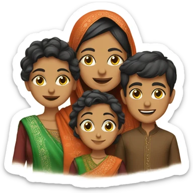 Indian mom, Iranian mom, and their 3 sons sticker