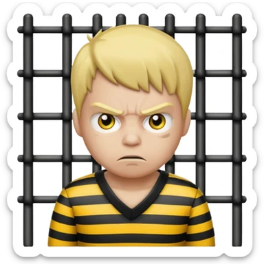 Humain avec une tenue de prisonnier noir et jaune  a bande sticker