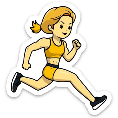 Michelle Monaghan running, athletic woman with honey blonde hair sticker