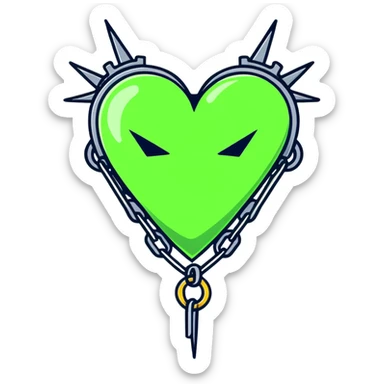dark punk heart with chains and spikes sticker