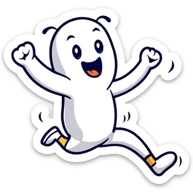 over-the-top ecstatic character, maximum excitement, screaming at the top of their lungs, jumping with joy, completely uncontained enthusiasm sticker