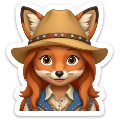 Wasteland western female fox, blushing  sticker