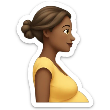 beautiful happy pregnant girl in profile sticker
