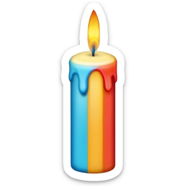 Sign € birthday candle  sticker