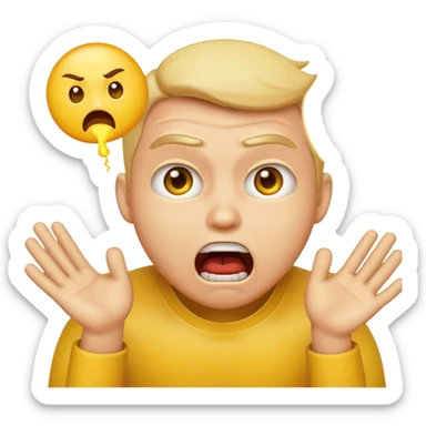 yellow emoji choking himself out in anger scary sticker