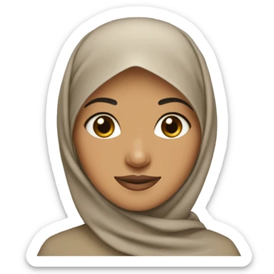 hijabi Southeast Asian hirl with tan skin sticker