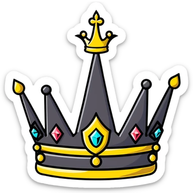 fancy king's crown with gems sticker