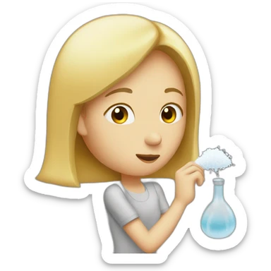 Female sniffing salt off a key sticker