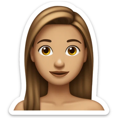 Una chica morena cabello liso y cabello castaño pero con puntas un poco rubias  sticker