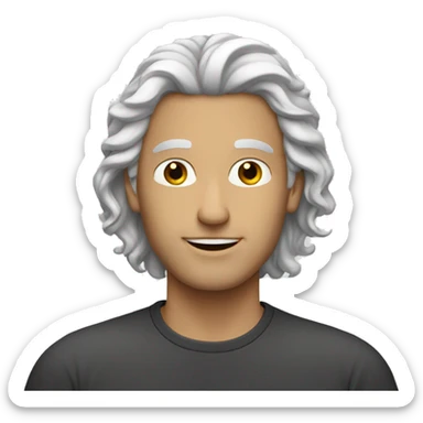 white man-wavy-hair-middle-parting sticker