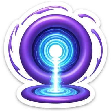 teleportation portal with swirling energy and glowing particles sticker