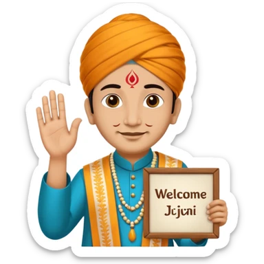 PANDIT JI WITH WELCOME TYPE sticker