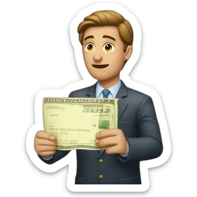 Bank clerk refusing a check sticker