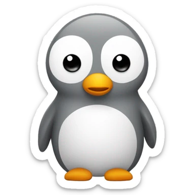 Pingouin gris et blanc avec un tout petit becs  sticker