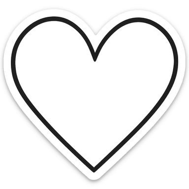 hand-drawn outlined icon of a heart sticker