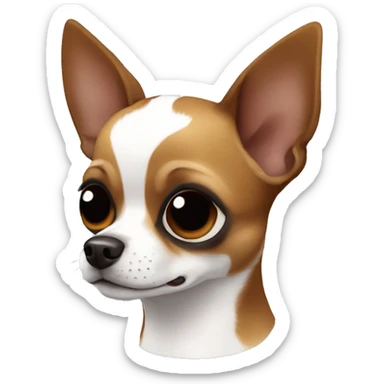 chihuahua dog tricolor coat of black, white and brown, with brown markings over the eyes and a white patch that extends from the forehead to the muzzle sticker