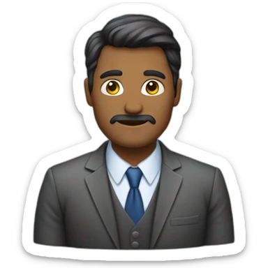 hombre en oficina sticker