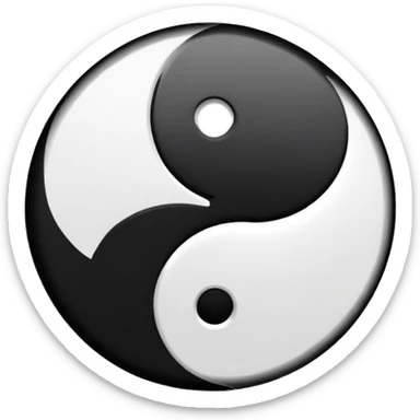 Black and white Yin and yang emoji sticker