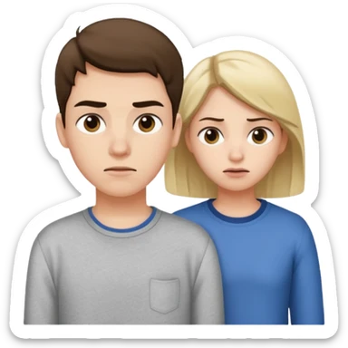 Indifference - lack of interest, concern, or sympathy - teenager rolling eyes with parent in the disance behind them sticker