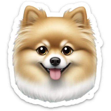 Pomerania blanco con suéter navideño sticker