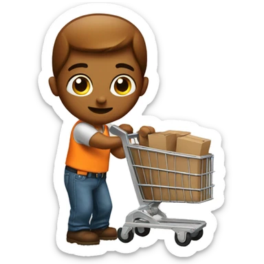 Home Depot Pushing a Cart Cart sticker