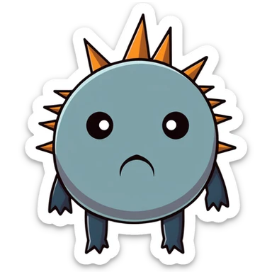 person with spikes through eyes like steel inquisitor sticker