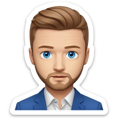 Justin Timberlake blue eyes, light brown hair sticker