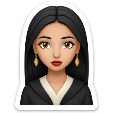 Une fille algérienne ou marocaine cheveux lisse trop belle vêtements stylés et des maquillages trop magnifique adolescente sticker