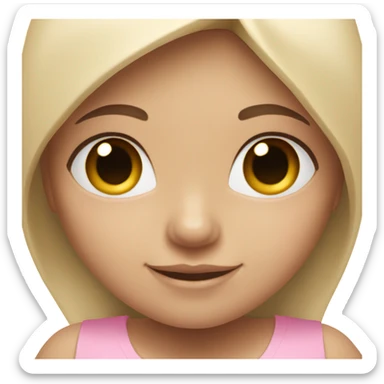 blonde yoga girl light pink clothes n black and brown hair  sticker