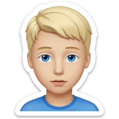 Teenage boy with blue eyes, blonde hair and thick lips sticker