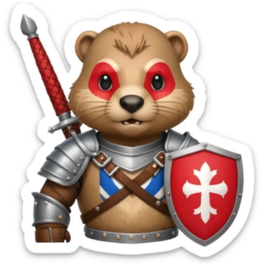 polish husaria miliatry unit but its a beaver, make him with a face like is the best fighter of all times with polish flag logo, not the whole body only the tors sticker