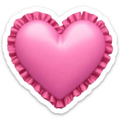pink heart with ruffles sticker
