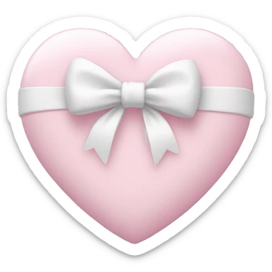 Pastel pink heart with white bow sticker